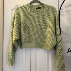 SHEIN Olive Knit Crew Neck Sweater